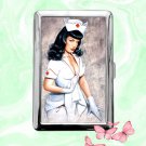 Bettie Page Nurse Outfit Pin Up Girl Cigarette Case Wallet ID Business Credit Card Holder