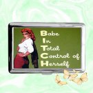 babe in total control of herself funny humor Cigarette Case Card Money Holder