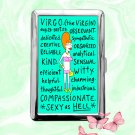 Astrology Zodiac Signs Virgo funny humor Cigarette Case Metal Credit Card Money Holder