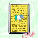 Taurus funny humor Astrology Zodiac Signs Cigarette Case Metal Credit Card Money Holder