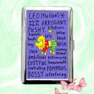 Astrology Zodiac Signs Leo funny humor Cigarette Case Metal Credit Card Money Holder