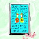 Astrology Zodiac Signs Gemini funny humor Cigarette Case Metal Credit Card Money Holder