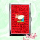 Astrology Zodiac Signs Aries funny humor Cigarette Case Metal Credit Card Money Holder