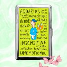 Astrology Zodiac Signs Aquarius funny humor Cigarette Case Metal Credit Card Money Holder