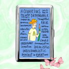 Aquarius funny humor Astrology Zodiac Signs Cigarette Case Metal Credit Card Money Holder