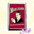 Marijuana Why Settle For Second Hand Smoke funny humor Cigarette Case Credit Card Holder