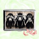 Three Wise Monkeys See no evil hear no evil speak no evil Cigarette Case Card Money Holder