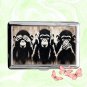 Three Wise Monkeys See no evil hear no evil speak no evil Cigarette Case Card Money Holder