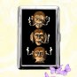 Three Wise Monkeys Cigarette Case Metal Wallet Business ID Credit Card Money Clip Holder
