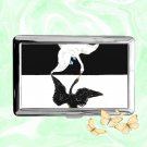 The swan Hilma af Klint Cigarette Case Metal Wallet Business ID Credit Card Money Clip Holder