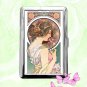 Primrose Alphonse Mucha art Cigarette Case Metal Wallet Business ID Credit Card Money Clip Holder