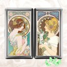 Primrose & Feather Alphonse Mucha Double Sided Cigarette Case Business ID Credit Card Holder