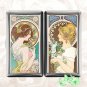 Primrose & Feather Alphonse Mucha Double Sided Cigarette Case Business ID Credit Card Holder