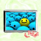 Happy Face Card Holder Metal Wallet Business ID Credit Cigarette Case