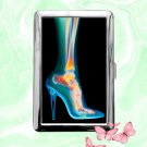 High-heel Skeleton Foot Bone X-ray Card Holder Metal Wallet Business ID Credit Cigarette Case