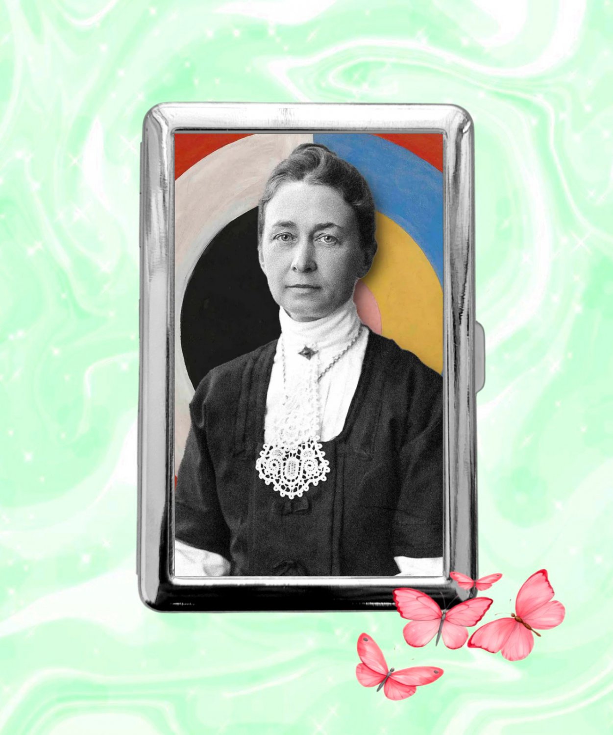 Hilma af Klint Card Holder Metal Wallet Business ID Credit Cigarette Case