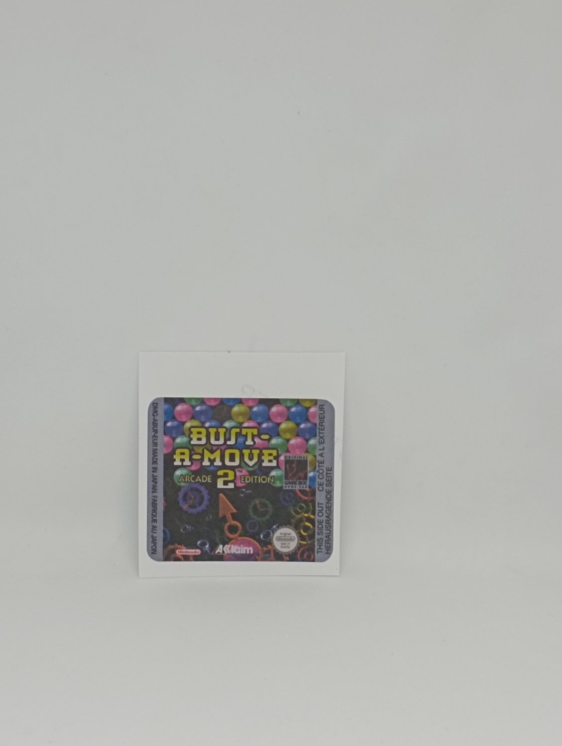 BUST A MOVE 2 ARCADE EDITION (EUR) Game Boy / GameBoy GB replacement Label