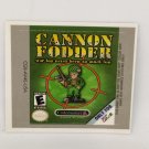 CANNON FODDER (USA) Game Boy / GameBoy Color GBC GB replacement Label