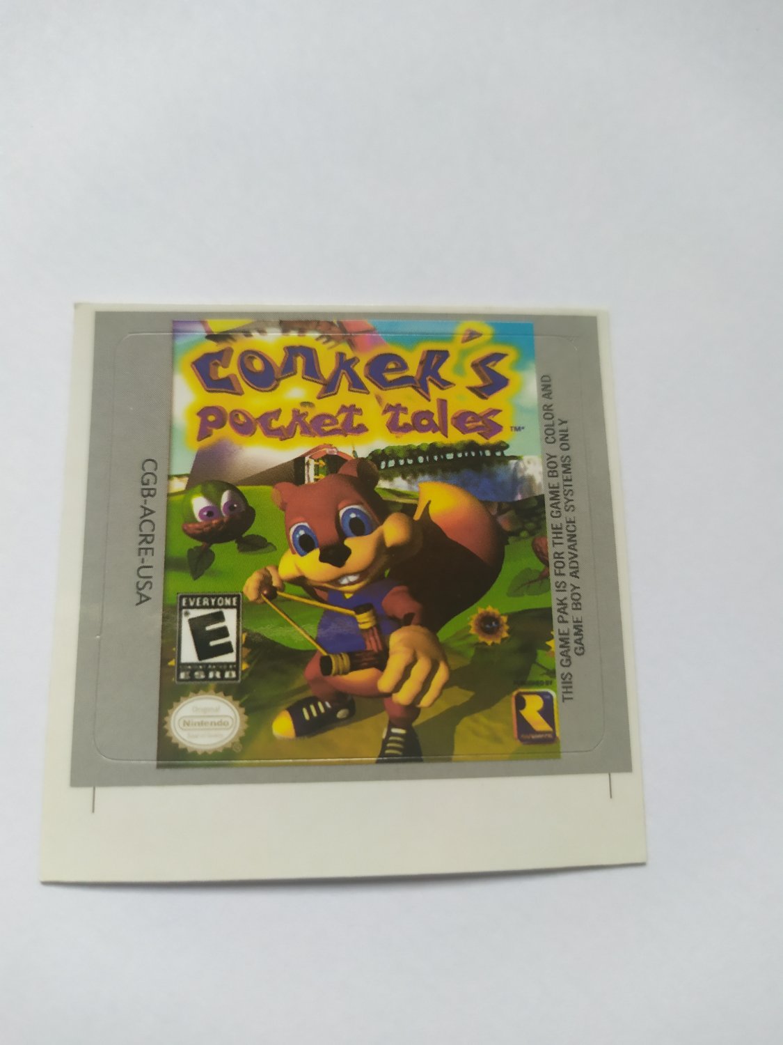 CONKER'S POCKET TALES (USA) Game Boy / GameBoy COLOR GBC GB replacement Label