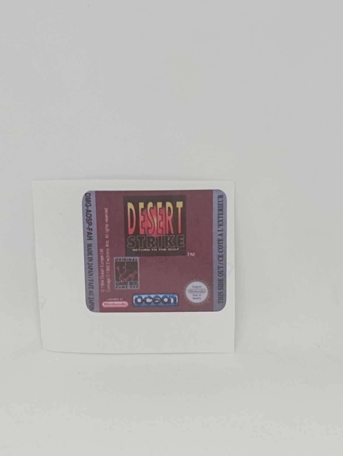 DESET STRIKE RETURN TO THE GULF (FAH) Game Boy / GameBoy GB replacement Label