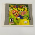 MARIO TENNIS (USA) Game Boy / GameBoy COLOR GBC GB replacement Label
