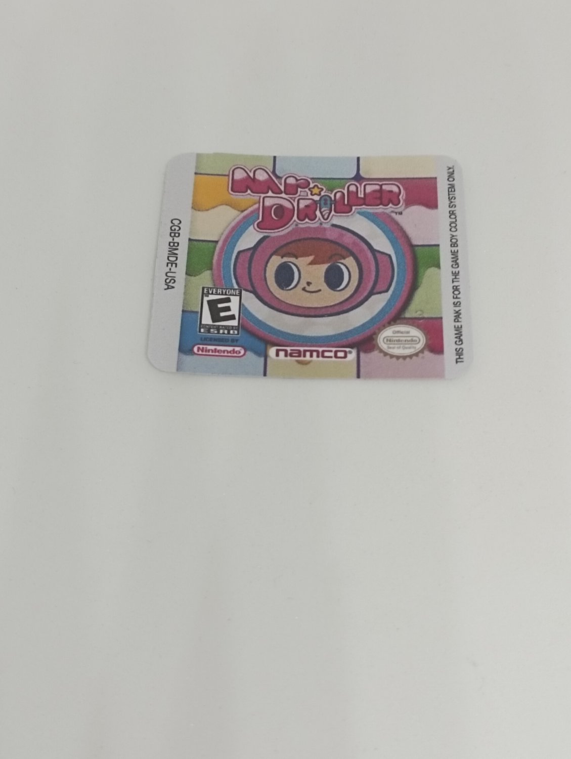 MR DRILLER (USA) Game Boy / GameBoy COLOR GBC GB replacement Label