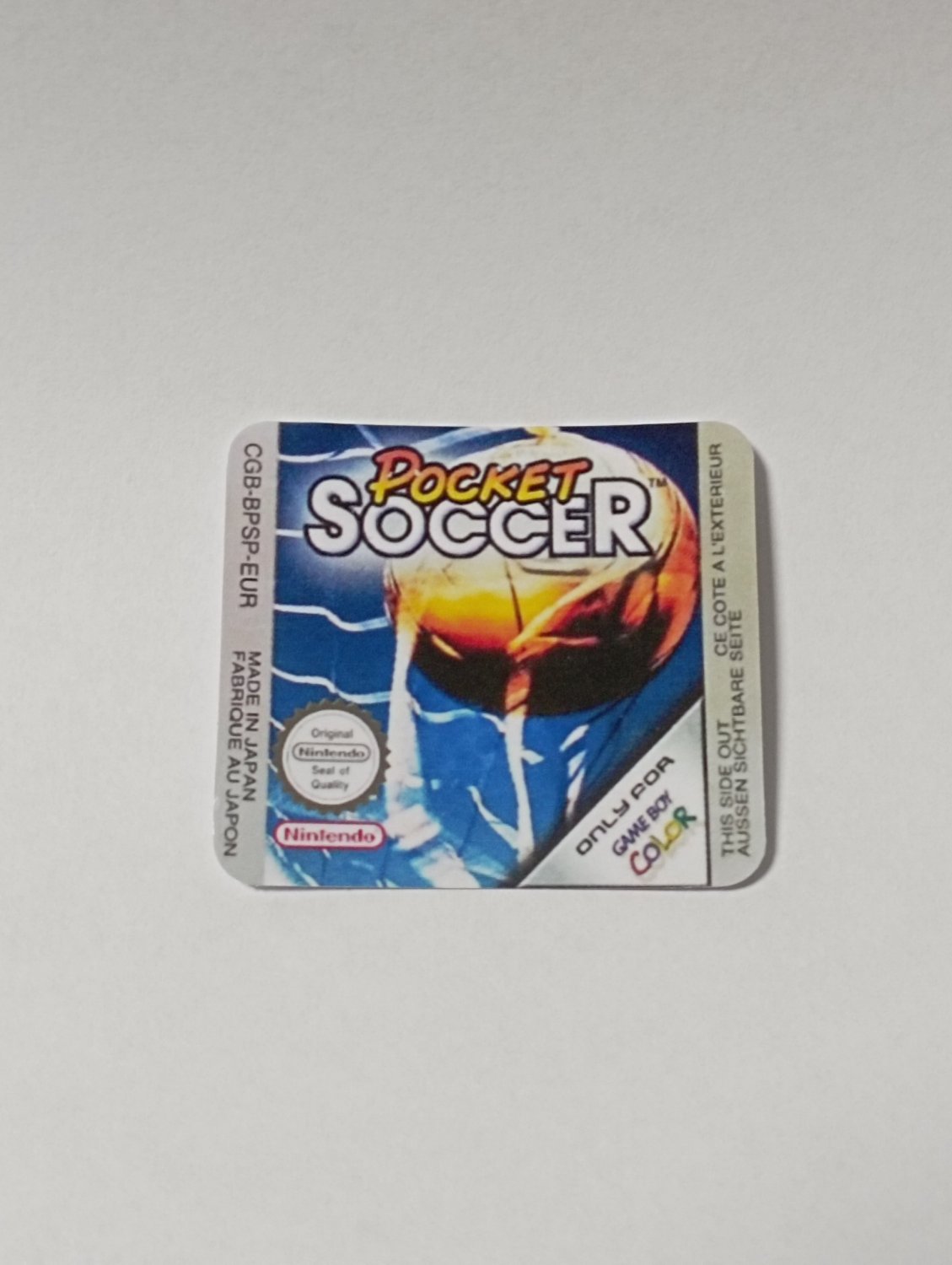 POCKET SOCCER (EUR) Game Boy / GameBoy COLOR GBC GB replacement Label