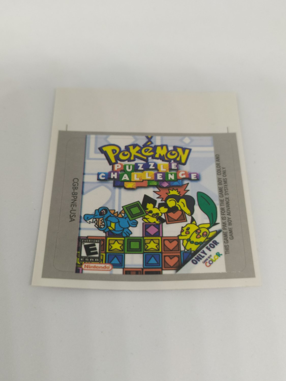POKEMON PUZZLE CHALLENGE (USA) Game Boy / GameBoy COLOR GBC GB replacement Label