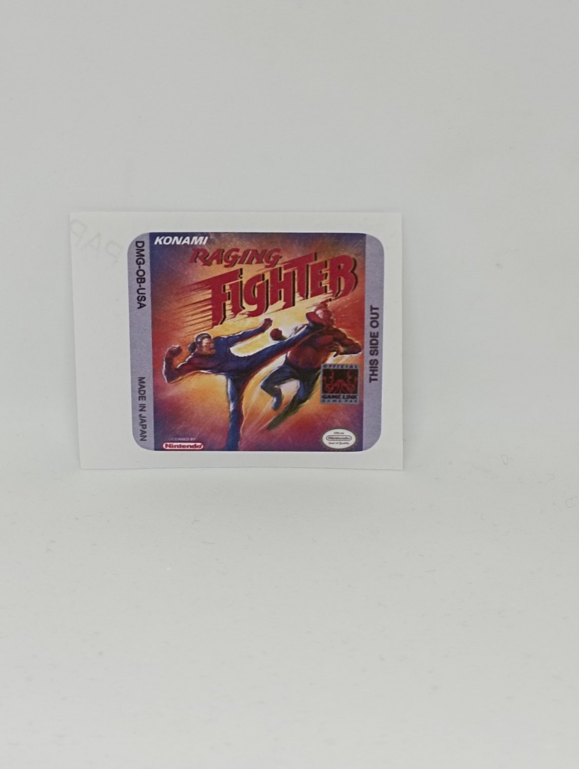 RAGING FIGHTER (USA) Game Boy / GameBoy GB replacement Label