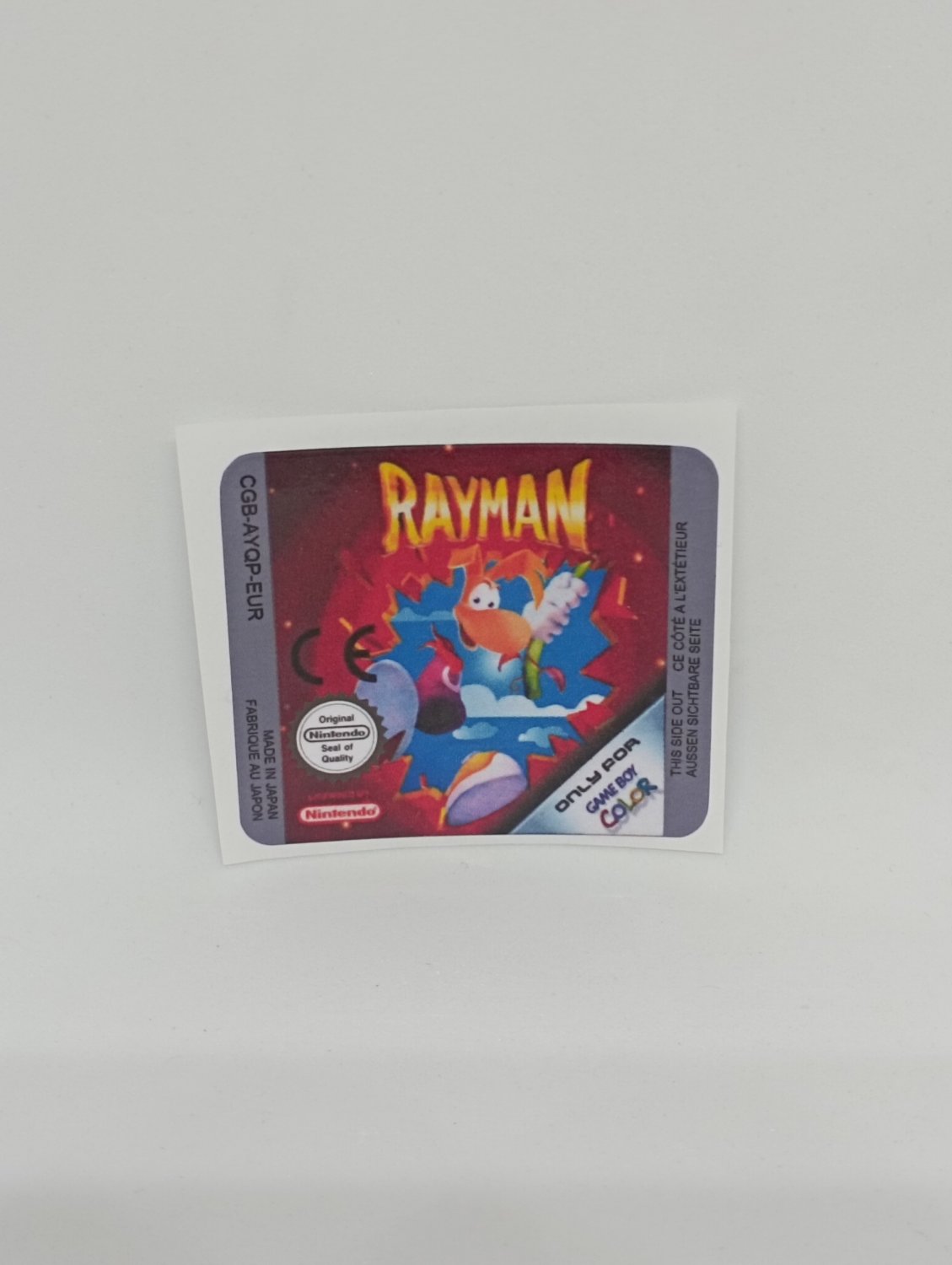 RAYMAN (EUR) Game Boy / GameBoy COLOR GBC GB replacement Label