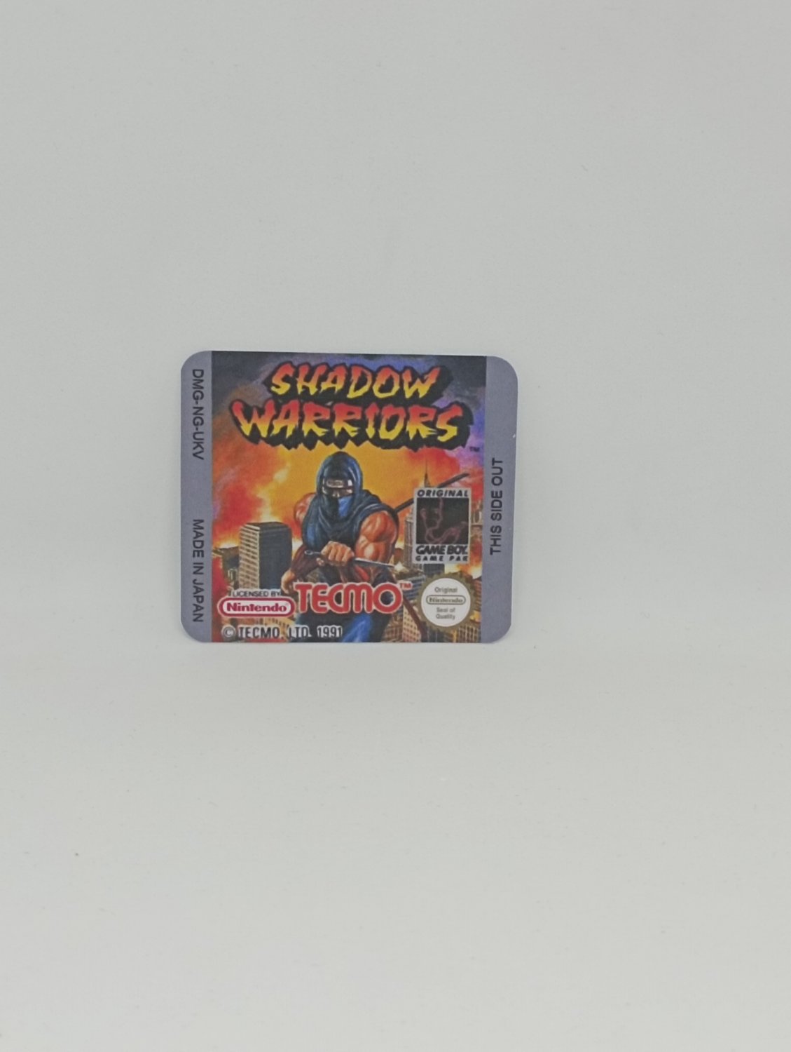SHADOW WARRIORS (UKV) Game Boy / GameBoy GB replacement Label