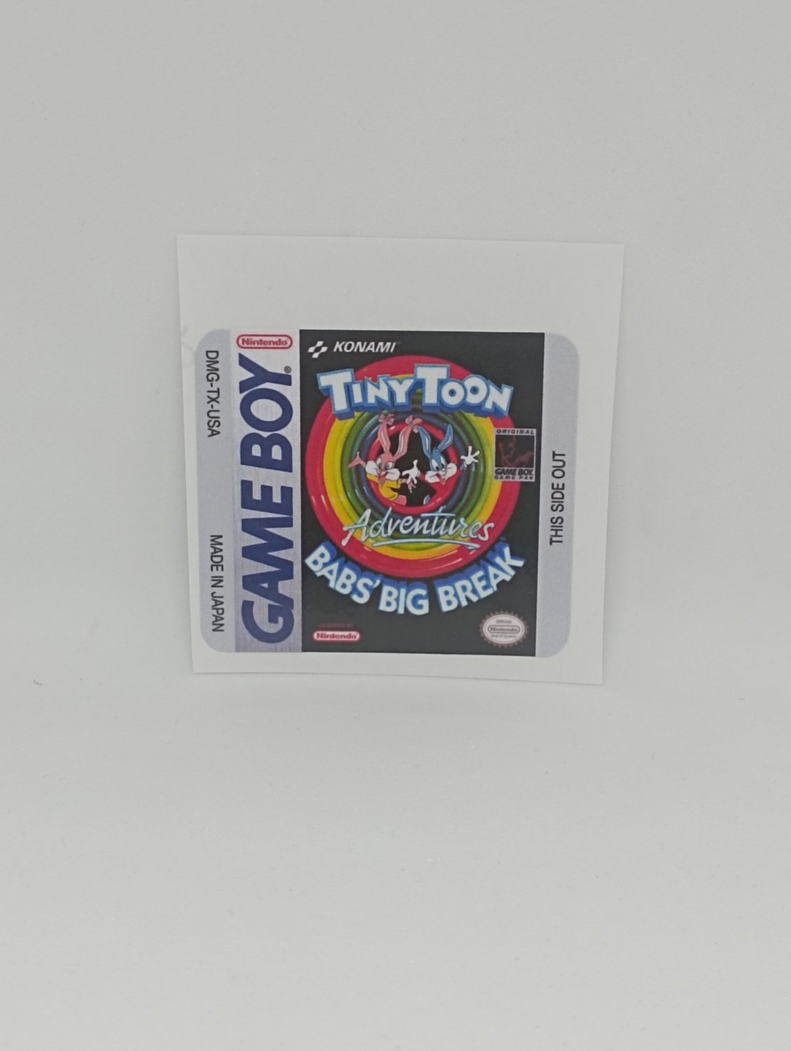 TINY TOON BABS BIG BREAK (USA) Game Boy / GameBoy GB replacement Label