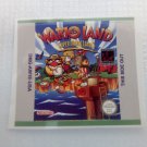 WARIO LAND 1 (USA) Game Boy / GameBoy GB replacement Label