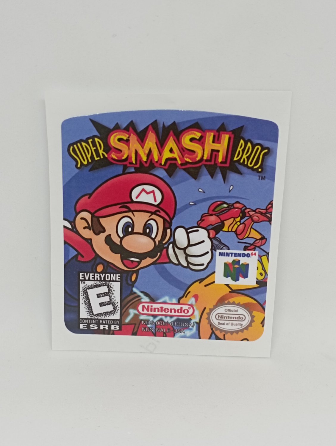 SUPER SMASH BROS (USA) Nintendo 64 N64 replacement Label Decal