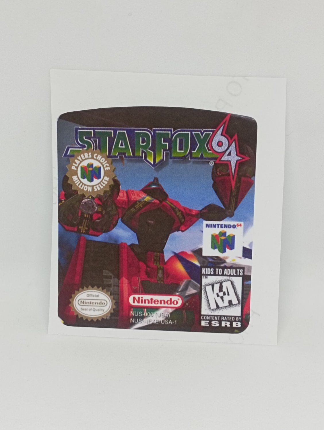 STAR FOX 64 (USA) Nintendo 64 N64 replacement Label Decal