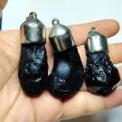 S0563 : Indochinite Tektite  Pendant 3pcs.- Authentic Indochinite Glass Meteorite from Thailand