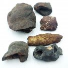 P0690 : Giant Lot of 6: Complex Tunnel Fulgurite Specimens (560g)