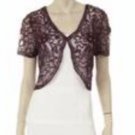 Lace Bolero Jacket Short Sleeve w/ floral pattern,small rhinestons