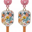 Sports Pickleball Enamel W Pattern Post Earrings