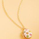 Easter Egg Shaped Enamel Locket Short Necklace