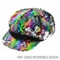 Rainbow Reversible Sequin  CAPTAIN NEWSBOY HAT NEW