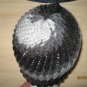 Gray waves skully knit hat