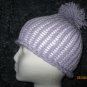 Lavender Puff rollup knit hat