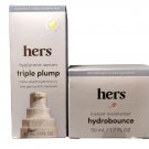 Hers Triple Plump Hyaluronic Serum & Hers Hydrobounce Moisturizer Set, NEW