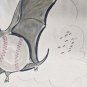Vintage R. Horwitz Baseball Bat Sports Stadium Cartoon Watercolor Art Painting
