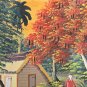 Framed & Signed Haitian Naif Art Scenic Countryside Village Painting Haiti