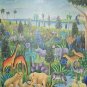 Signed Yves Jean Pierre Haitian Jungle Oil Painting Original Naif Art Haiti