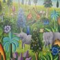 Signed Yves Jean Pierre Haitian Jungle Oil Painting Original Naif Art Haiti