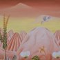 Rare & Original Robert Damour Tropical Landscape Haitian Naif Folk Art Painting