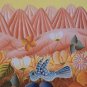 Rare & Original Robert Damour Tropical Landscape Haitian Naif Folk Art Painting